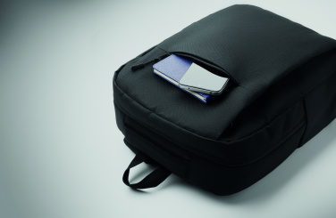 Logo trade promotional merchandise photo of: Slim 15 inch laptop backpack made of 600D RPET polyester with a 210D lining and customizable printing